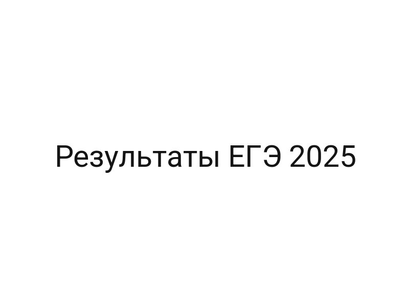 Результаты ЕГЭ 2025